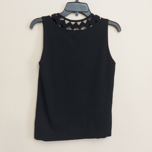 Milly Lazer cut black knit tank top - Picture 6 of 6